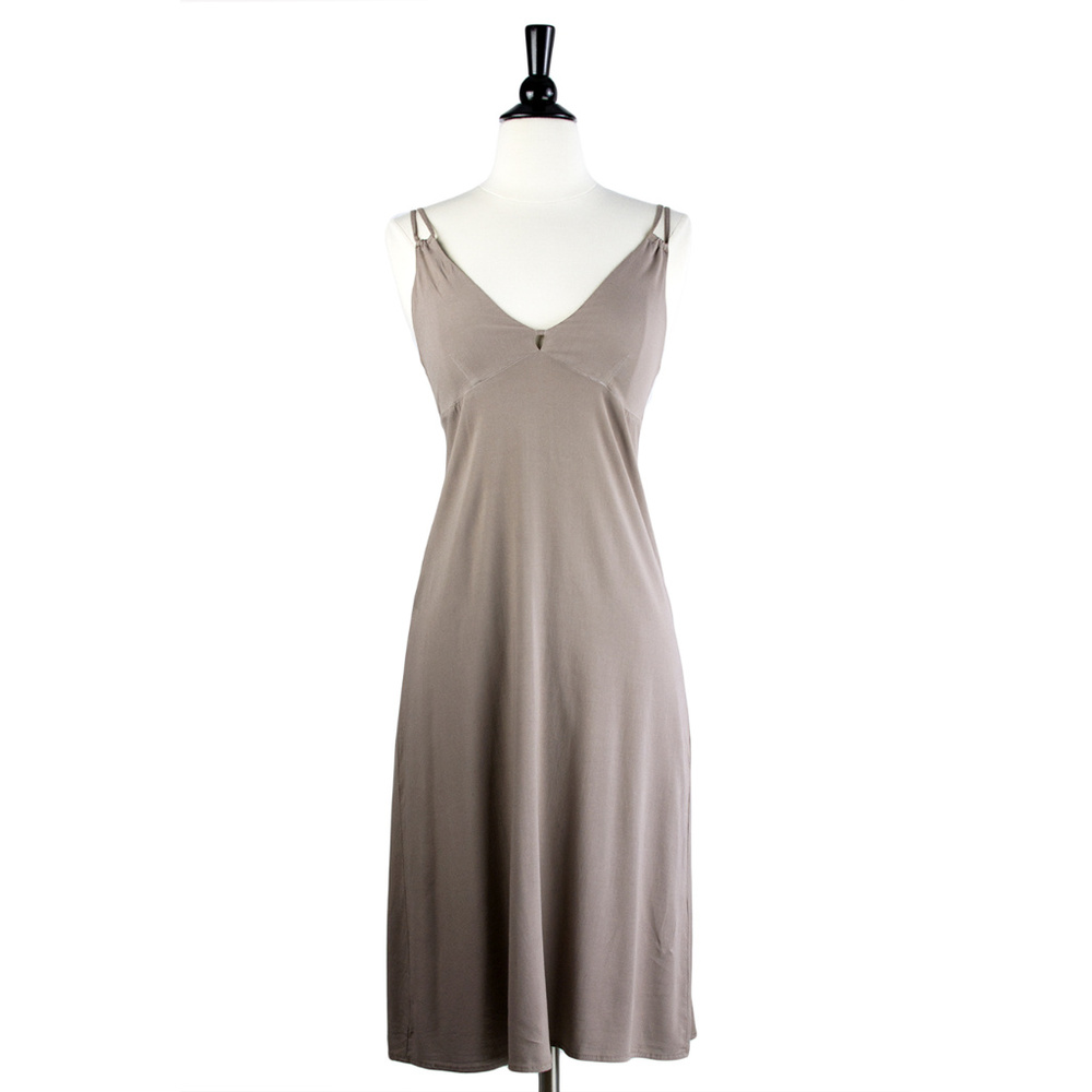 Cameo | Sleeveless V-neck Lightweight Rayon Slip Dress in Solid Dusty Mauve